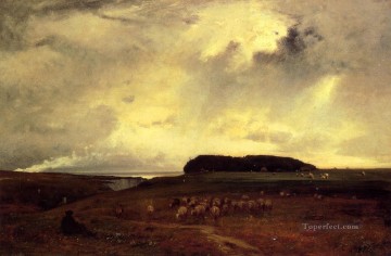 George Inness Painting - The Storm Tonalist George Inness